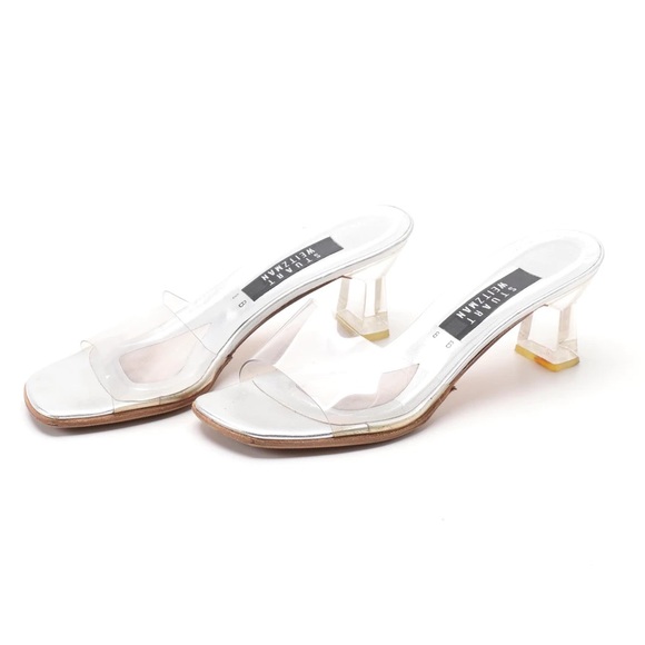 Stuart Weitzman Shoes - Stuart Weitzman Clear Kitten Heel Sandals
